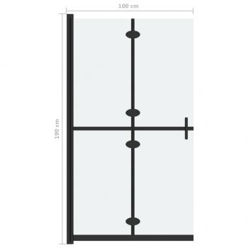 Faltbare begehbare Duschwand ESG-Glas mattiert 100x190 cm