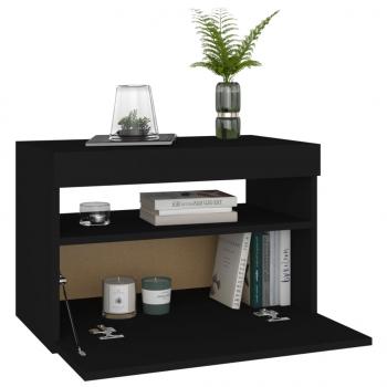 TV-Schrank mit LED-Leuchten Schwarz 60x35x40 cm