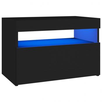 TV-Schränke LED-Leuchten 2 Stk. Schwarz 60x35x40cm