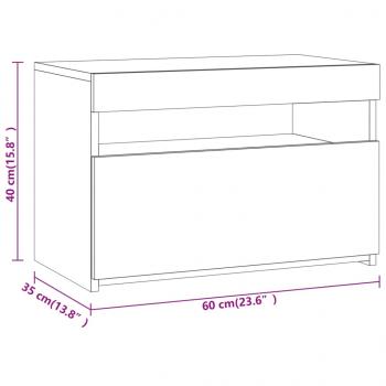 TV-Schränke 2 Stk. mit LED-Leuchten Grau Sonoma 60x35x40 cm