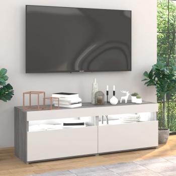 TV-Schränke 2 Stk. mit LED-Leuchten Grau Sonoma 60x35x40 cm