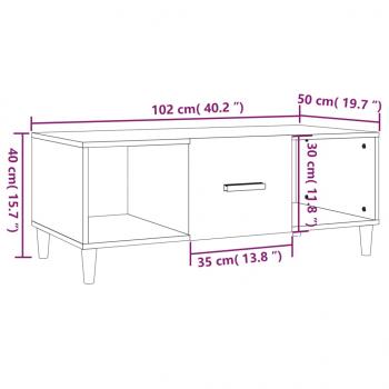 Couchtisch Hochglanz-Weiß 102x50x40 cm Holzwerkstoff