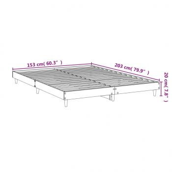 Bettgestell Schwarz 150x200 cm Holzwerkstoff