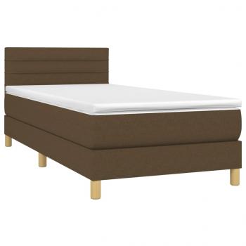 Boxspringbett mit Matratze Dunkelbraun 90x190 cm Stoff