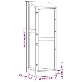 Geräteschuppen Anthrazit 55x52x174,5 cm Massivholz Tanne