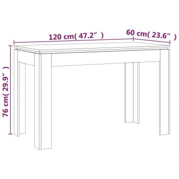 Esstisch Räuchereiche 120x60x76 cm Holzwerkstoff