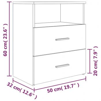 Nachttische 2 Stk. Grau Sonoma 50x32x60 cm