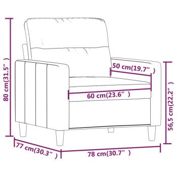 Sofasessel Creme 60 cm Stoff