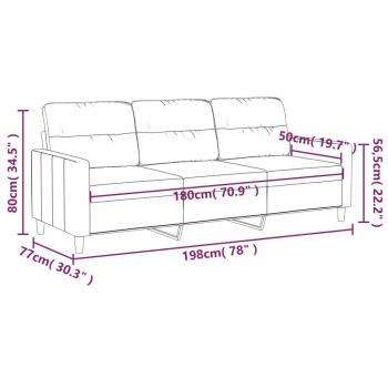 3-Sitzer-Sofa Hellgrau 180 cm Stoff