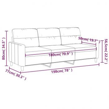 3-Sitzer-Sofa Braun 180 cm Stoff