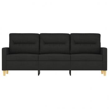 3-Sitzer-Sofa Schwarz 180 cm Stoff