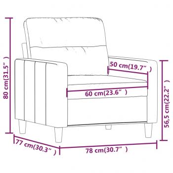 Sofasessel Braun 60 cm Stoff