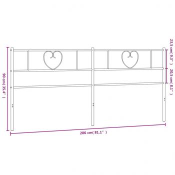 Kopfteil Metall Weiß 200 cm