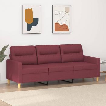 ARDEBO.de - 3-Sitzer-Sofa Weinrot 180 cm Stoff