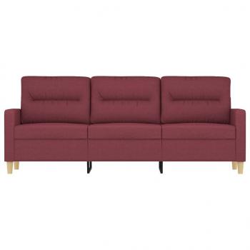 3-Sitzer-Sofa Weinrot 180 cm Stoff