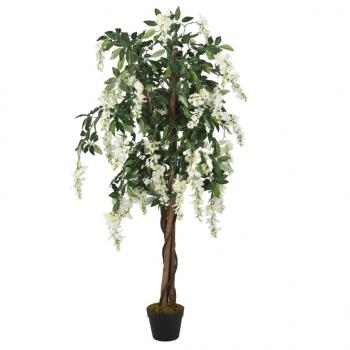 ARDEBO.de - Glyzinienbaum Künstlich 560 Blätter 80 cm Grün und Weiß