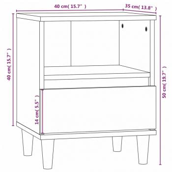 Nachttische 2 Stk. Grau Sonoma 40x35x50 cm