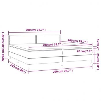 Boxspringbett Matratze Cappuccino-Braun 200x200cm Kunstleder