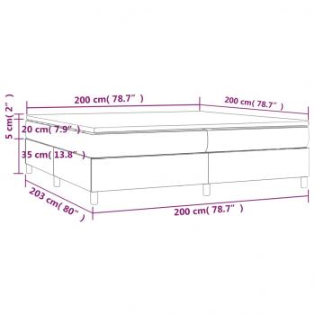 Boxspringbett mit Matratze Grau 200x200 cm Kunstleder