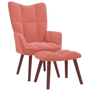 ARDEBO.de - Relaxsessel mit Hocker Rosa Samt