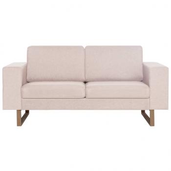 2-Sitzer-Sofa Stoff Cremeweiß