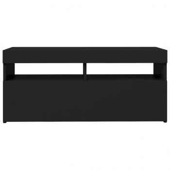 TV-Schrank mit LED-Leuchten Schwarz 90x35x40 cm