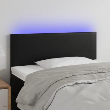 ARDEBO.de - LED Kopfteil Schwarz 80x5x78/88 cm Kunstleder