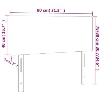 LED Kopfteil Schwarz 80x5x78/88 cm Kunstleder