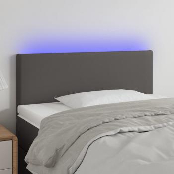 ARDEBO.de - LED Kopfteil Grau 90x5x78/88 cm Kunstleder