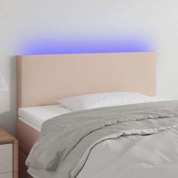 ARDEBO.de - LED Kopfteil Cappuccino-Braun 90x5x78/88 cm Kunstleder