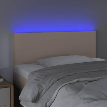 LED Kopfteil Cappuccino-Braun 90x5x78/88 cm Kunstleder