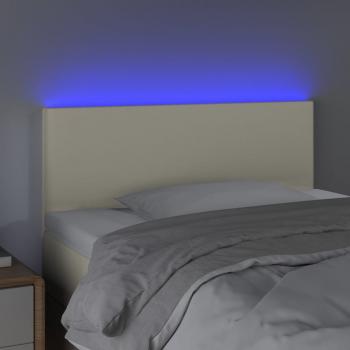 LED Kopfteil Creme 100x5x78/88 cm Kunstleder