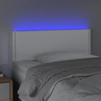 LED Kopfteil Weiß 80x5x78/88 cm Kunstleder