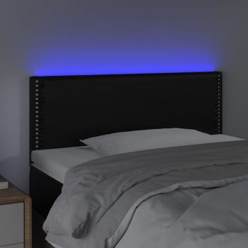 LED Kopfteil Schwarz 100x5x78/88 cm Kunstleder