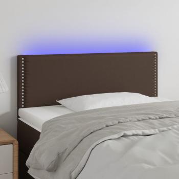 ARDEBO.de - LED Kopfteil Braun 100x5x78/88 cm Kunstleder