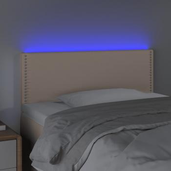 LED Kopfteil Cappuccino-Braun 100x5x78/88 cm Kunstleder