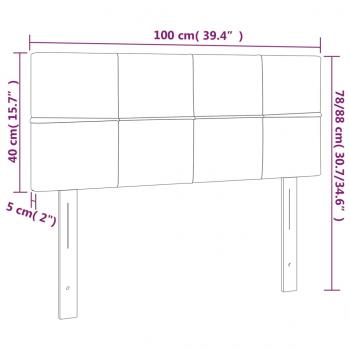 LED Kopfteil Schwarz 100x5x78/88 cm Stoff