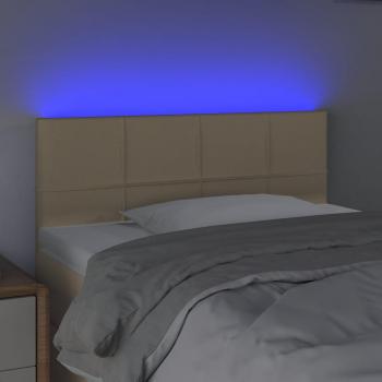 LED Kopfteil Creme 100x5x78/88 cm Stoff