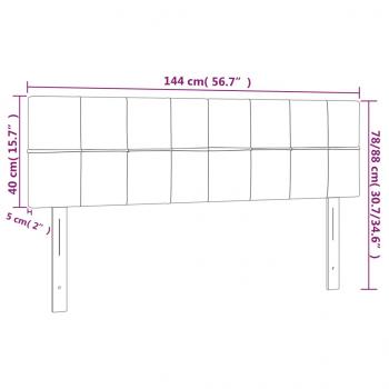 LED Kopfteil Dunkelgrau 144x5x78/88 cm Stoff