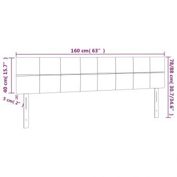 LED Kopfteil Dunkelgrau 160x5x78/88 cm Stoff