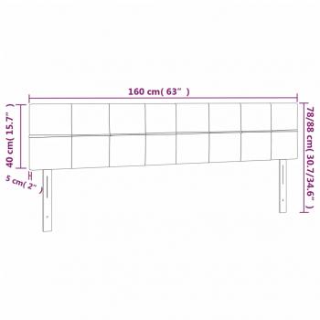 LED Kopfteil Schwarz 160x5x78/88 cm Stoff