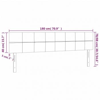 LED Kopfteil Blau 180x5x78/88 cm Stoff