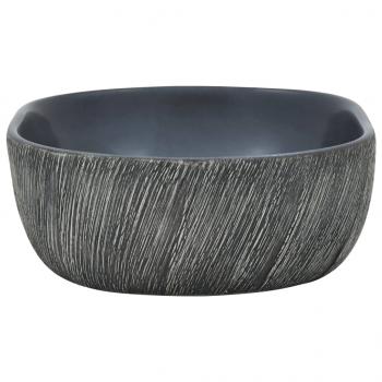 Aufsatzwaschbecken Schwarz und Grau Oval 47x33x13 cm Keramik