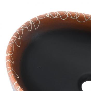 Aufsatzwaschbecken Schwarz und Orange Oval 47x33x13 cm Keramik