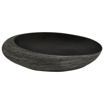 Aufsatzwaschbecken Grau und Schwarz Oval 59x40x14 cm Keramik