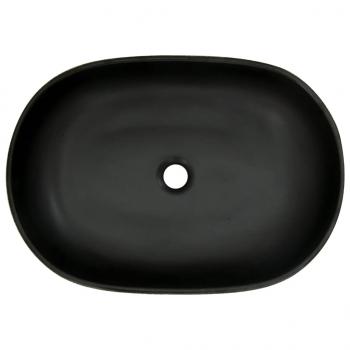 Aufsatzwaschbecken Grau und Schwarz Oval 59x40x14 cm Keramik