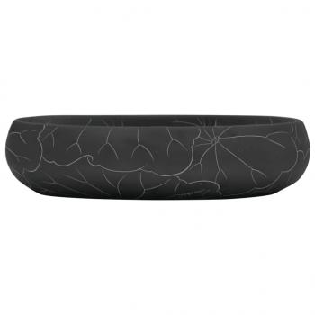 Aufsatzwaschbecken Schwarz Oval 59x40x15 cm Keramik