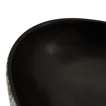 Aufsatzwaschbecken Schwarz Blau Oval 56,5x36,5x13,5 cm Keramik