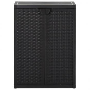 Gartenschrank Schwarz 65x45x88 cm PP Rattan-Optik