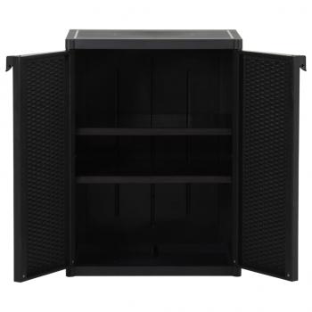 Gartenschrank Schwarz 65x45x88 cm PP Rattan-Optik